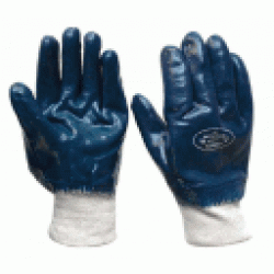 Guante nitrilo azul piño tejido